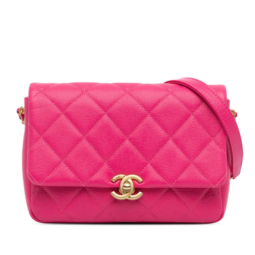 Chanel Sac Small Quilted Caviar Chain Melody Flap