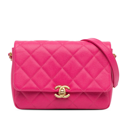 Chanel Sac Small Quilted Caviar Chain Melody Flap