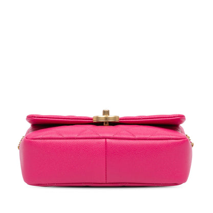 Chanel Sac Small Quilted Caviar Chain Melody Flap