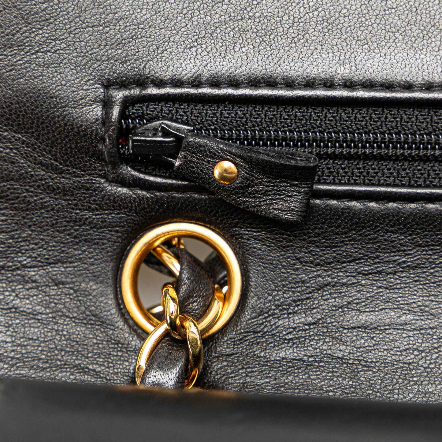 Black Chanel Small Classic Lambskin Double Flap Shoulder Bag
