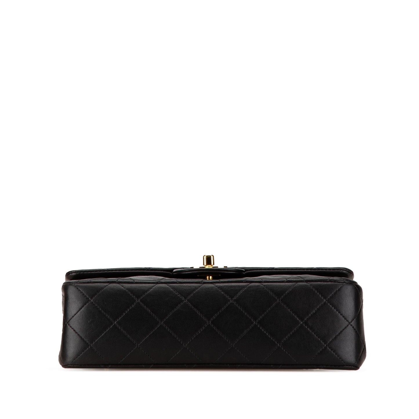 Black Chanel Small Classic Lambskin Double Flap Shoulder Bag