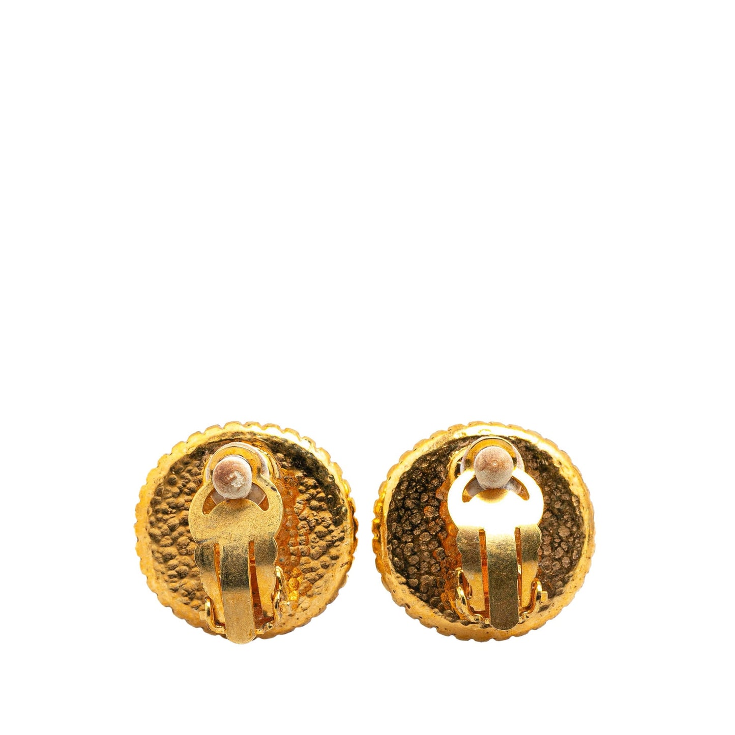 Gold Chanel Gold Plated CC Clip On Earrings