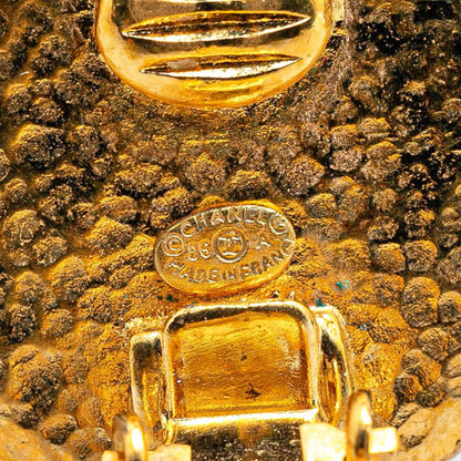 Gold Chanel Gold Plated CC Clip On Earrings