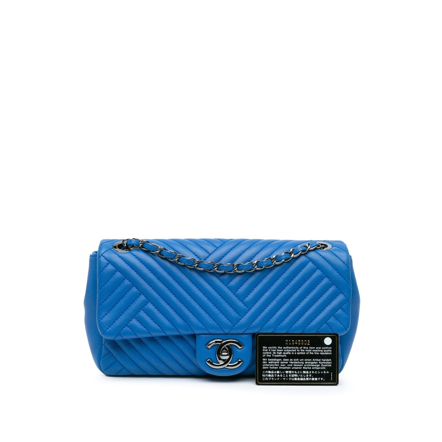 Blue Chanel Medium Lambskin CC Crossing Flap Shoulder Bag