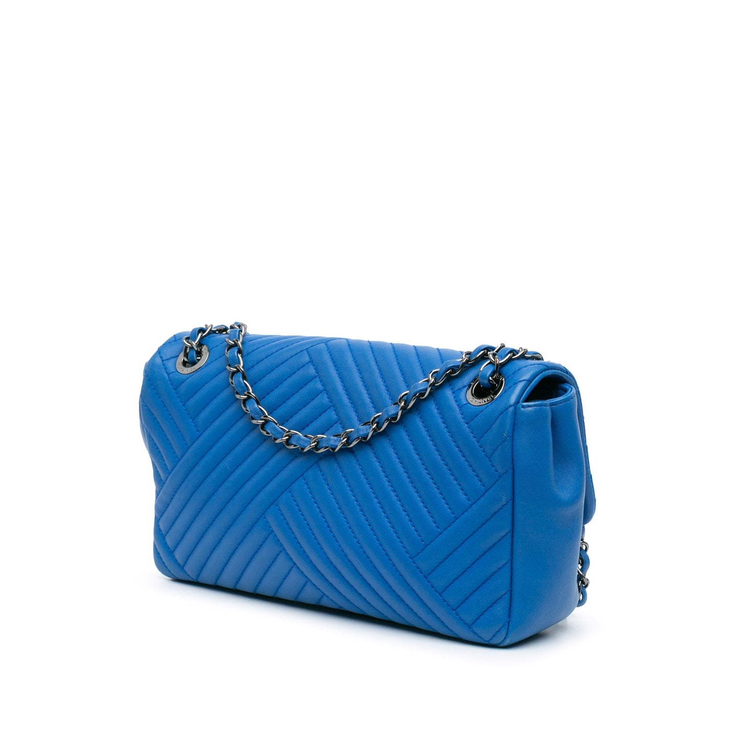 Blue Chanel Medium Lambskin CC Crossing Flap Shoulder Bag