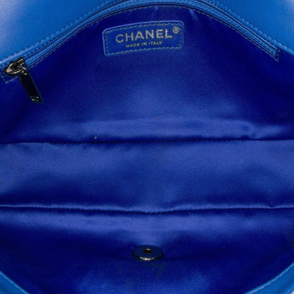 Blue Chanel Medium Lambskin CC Crossing Flap Shoulder Bag