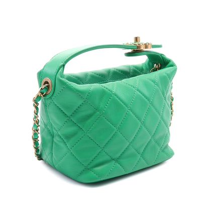 Green Chanel Small Quilted Lambskin Perfect Meeting Hobo Satchel