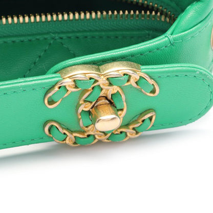 Green Chanel Small Quilted Lambskin Perfect Meeting Hobo Satchel