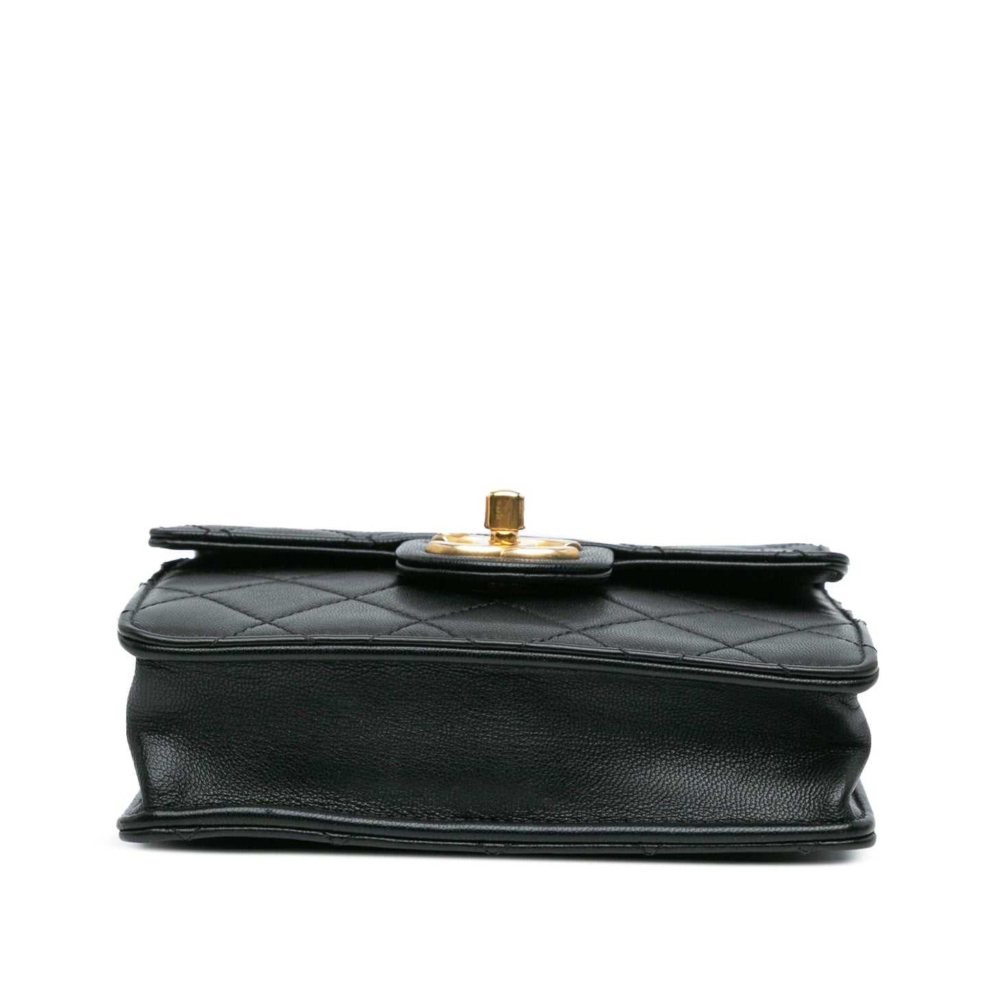 Black Chanel Quilted Goatskin Chic Pearls Flap Crossbody Bag