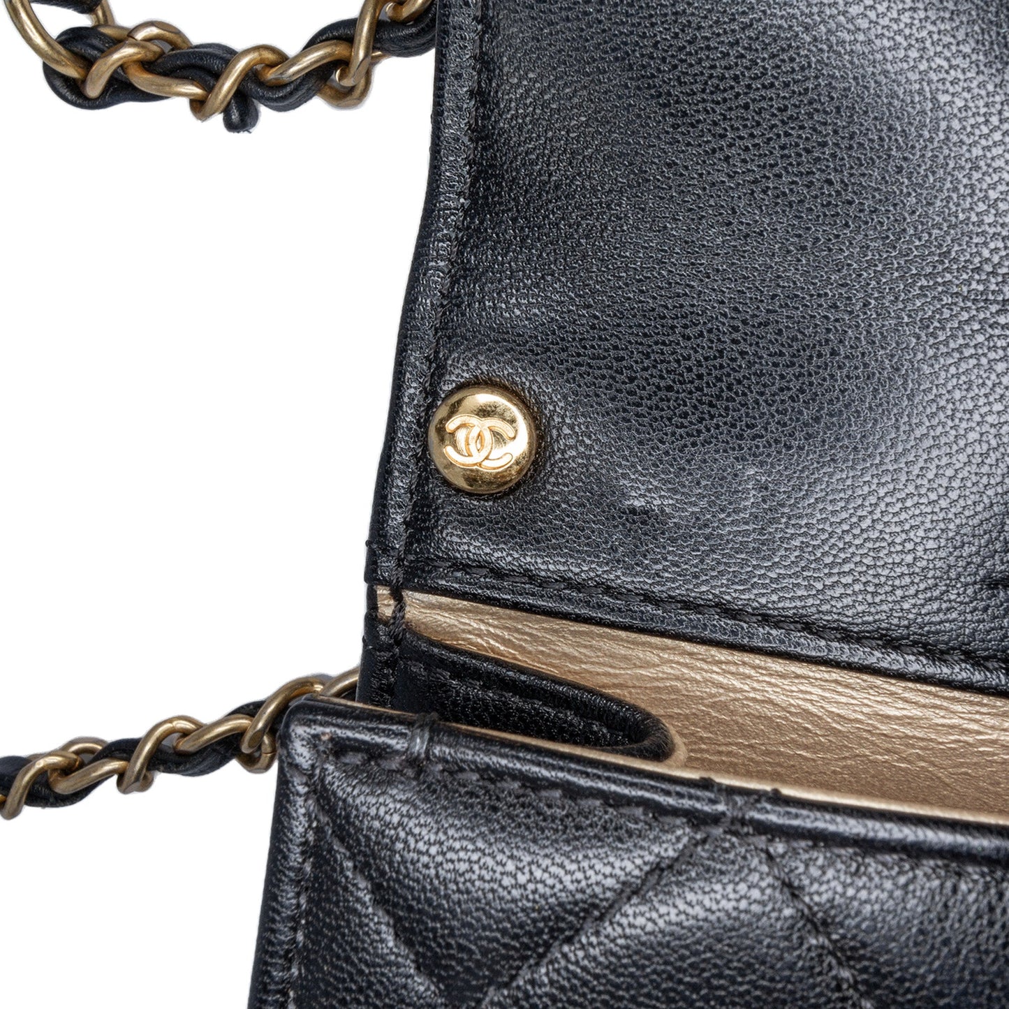 Black Chanel Quilted Goatskin Chic Pearls Flap Crossbody Bag