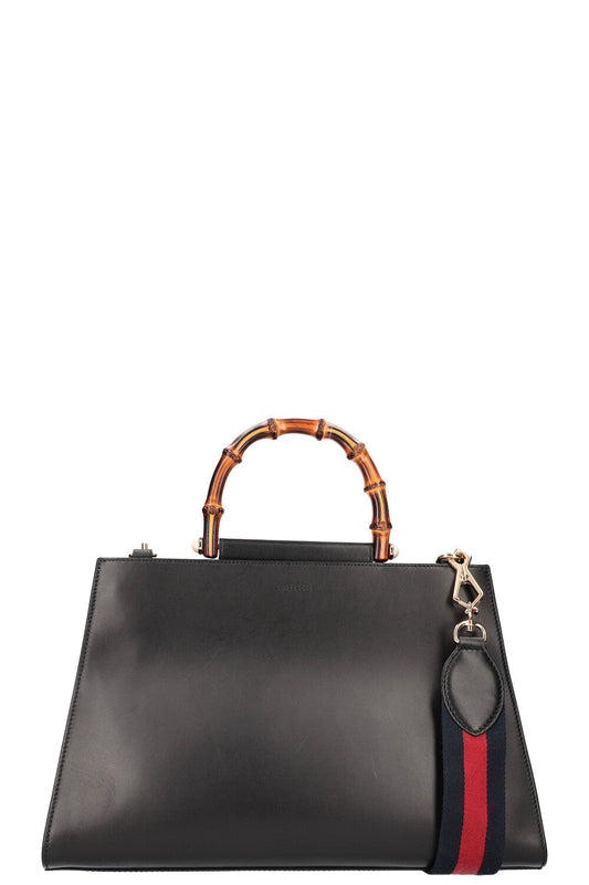 GUCCI Bamboo Nymphaea Two Way Bag Black