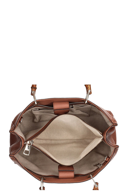 GUCCI Bamboo 2 Way Tote Brown
