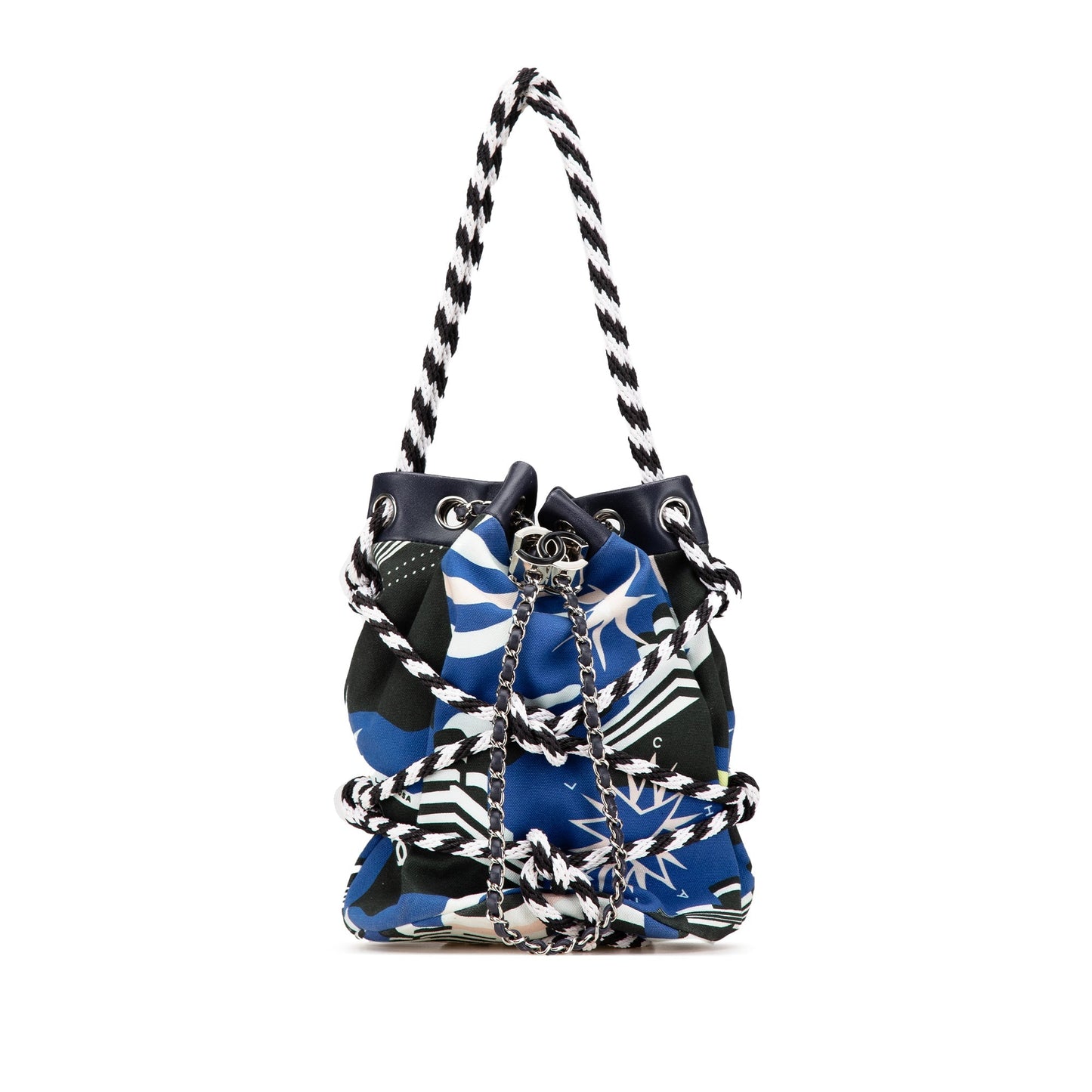 Blue Chanel Canvas and Rope La Pausa Bucket bag