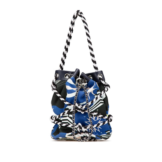 Blue Chanel Canvas and Rope La Pausa Bucket bag