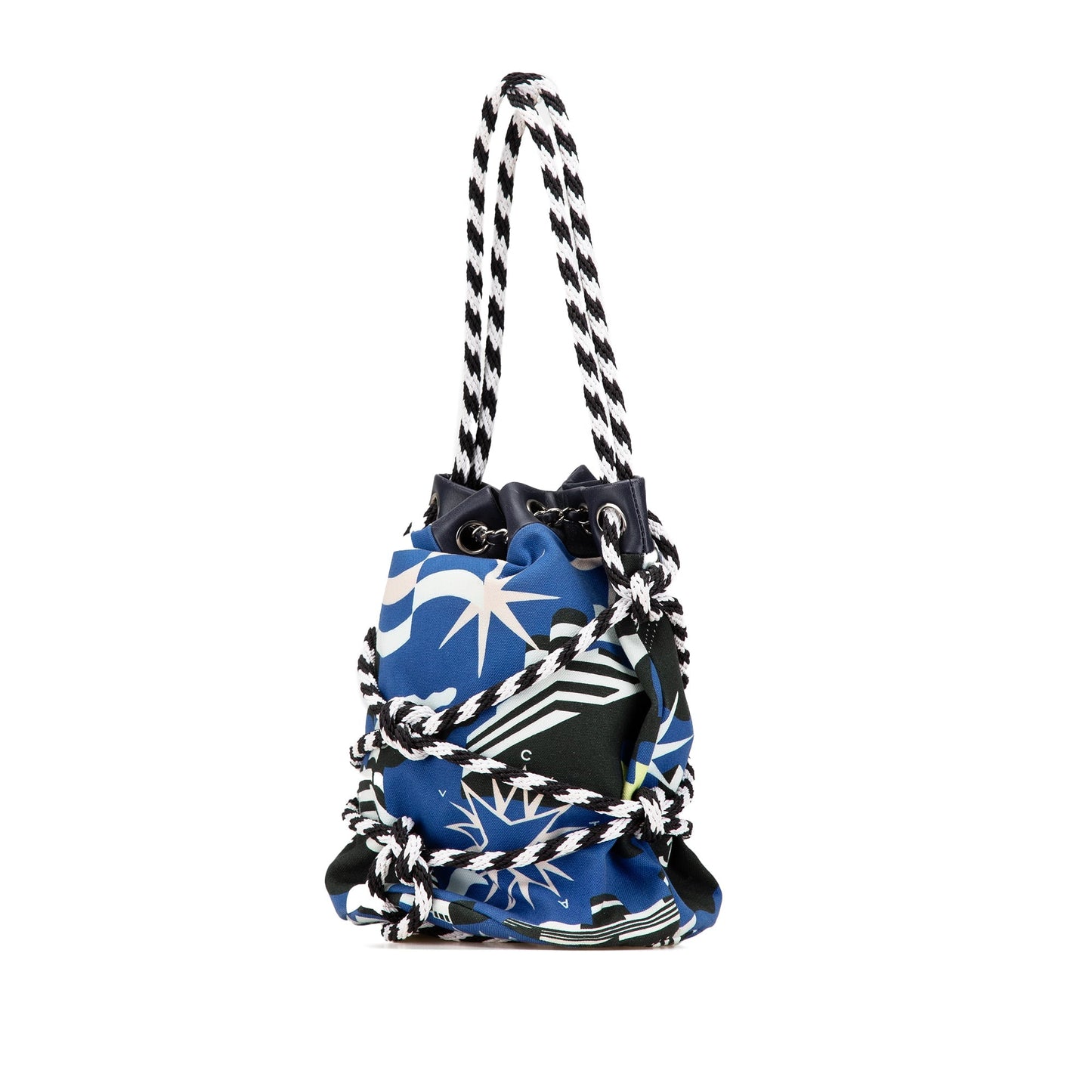 Blue Chanel Canvas and Rope La Pausa Bucket bag