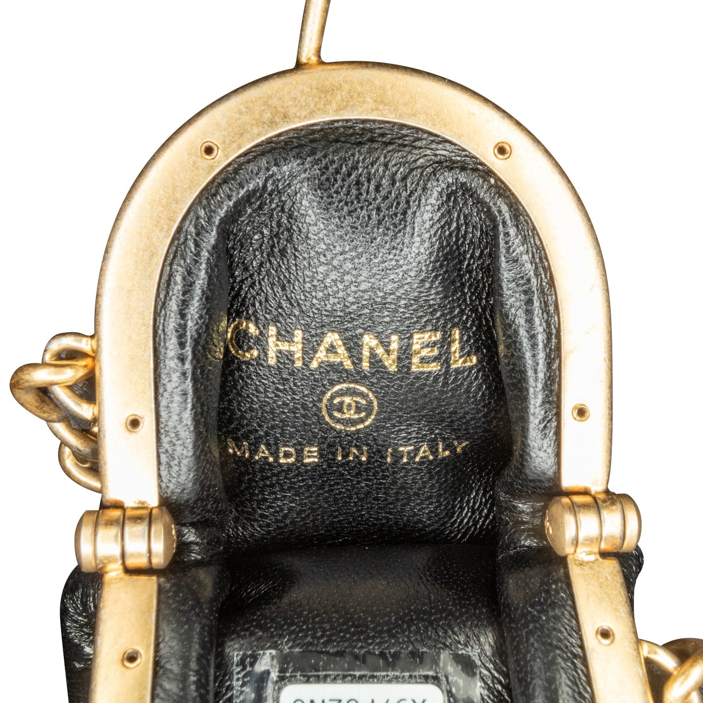 Black Chanel CC Quilted Lambskin Lipstick Case on Chain Crossbody Bag