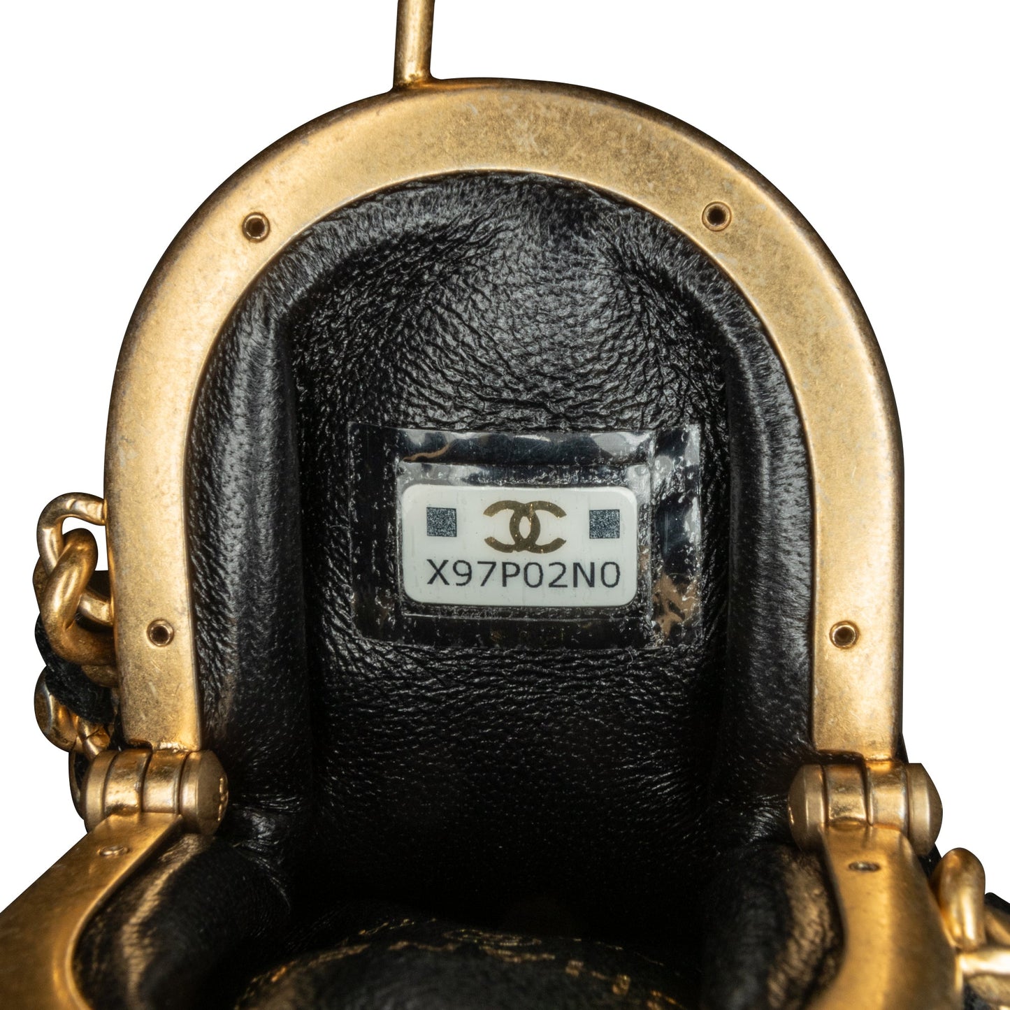Black Chanel CC Quilted Lambskin Lipstick Case on Chain Crossbody Bag
