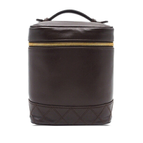 Brown Chanel CC Lambskin Vanity Case