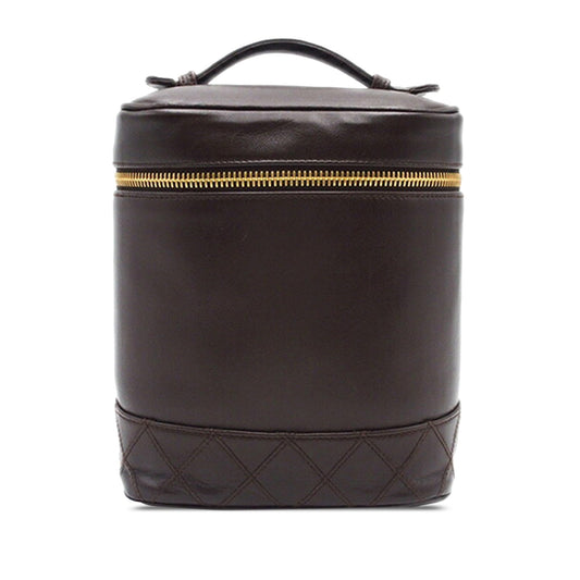 Brown Chanel CC Lambskin Vanity Case