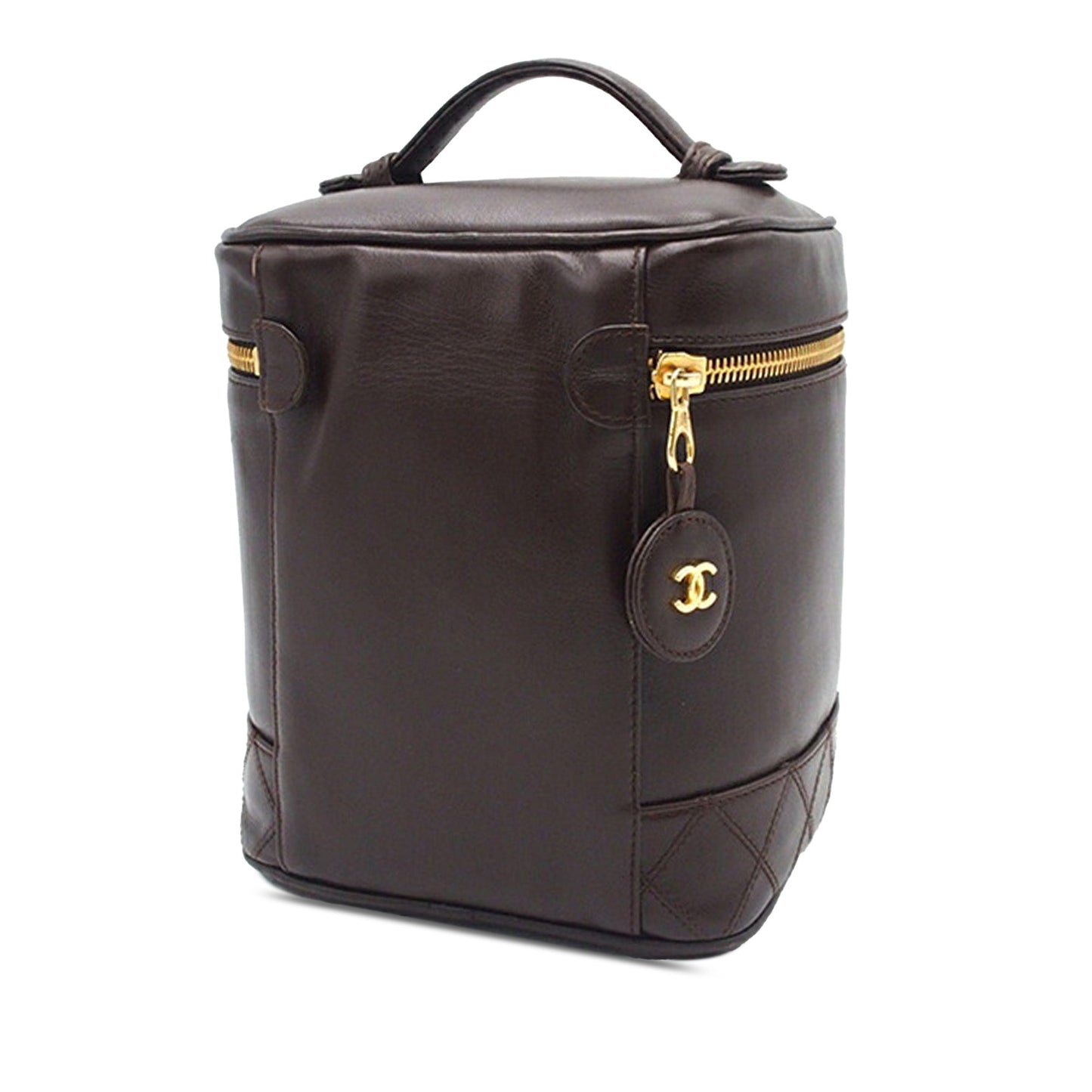 Brown Chanel CC Lambskin Vanity Case