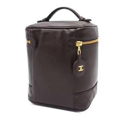 Brown Chanel CC Lambskin Vanity Case