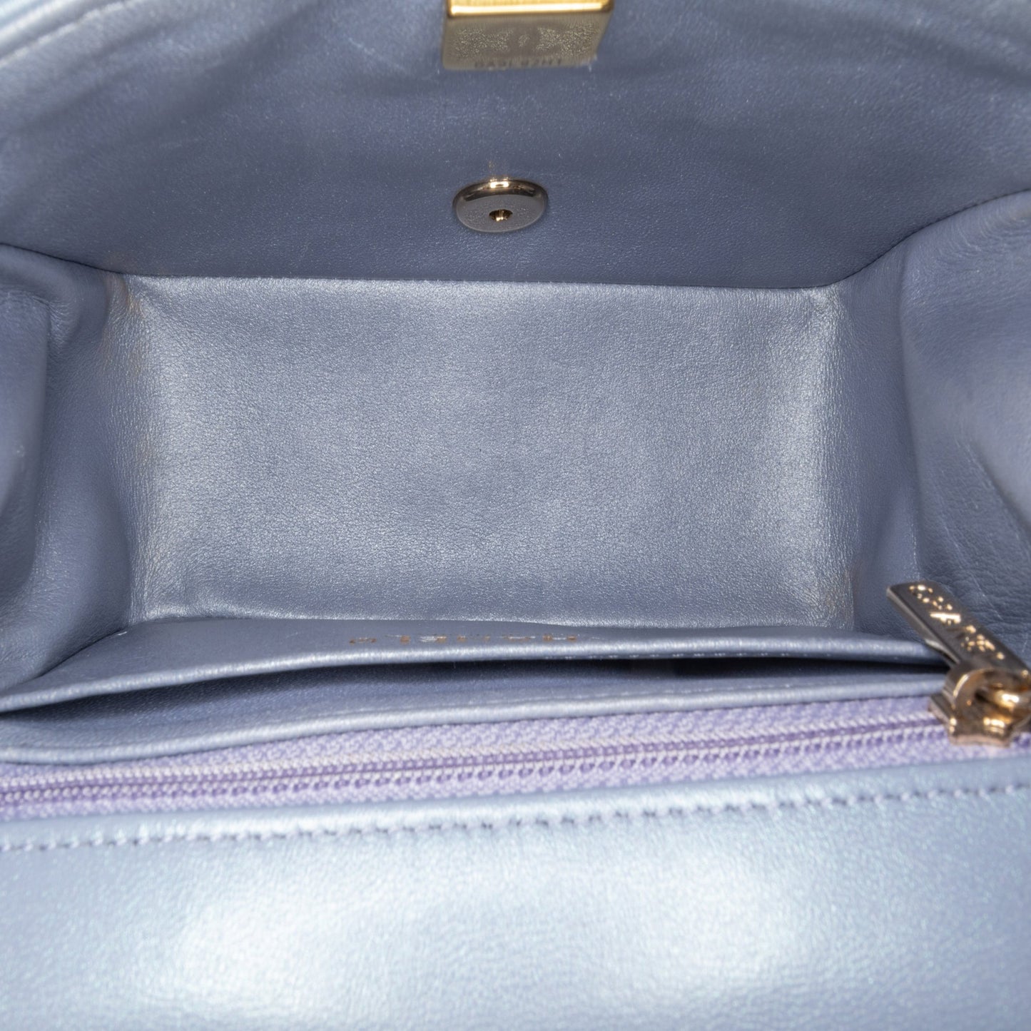 Blue Chanel Mini Square Classic Lambskin Single Flap Crossbody Bag