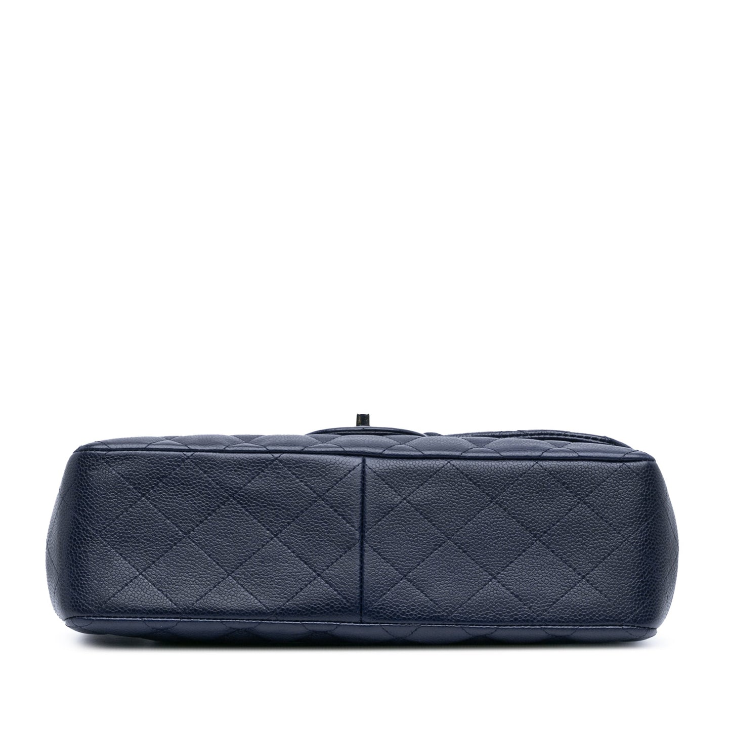 Blue Chanel Jumbo Classic Caviar Double Flap Shoulder Bag