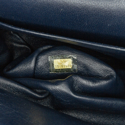 Blue Chanel Jumbo Classic Caviar Double Flap Shoulder Bag