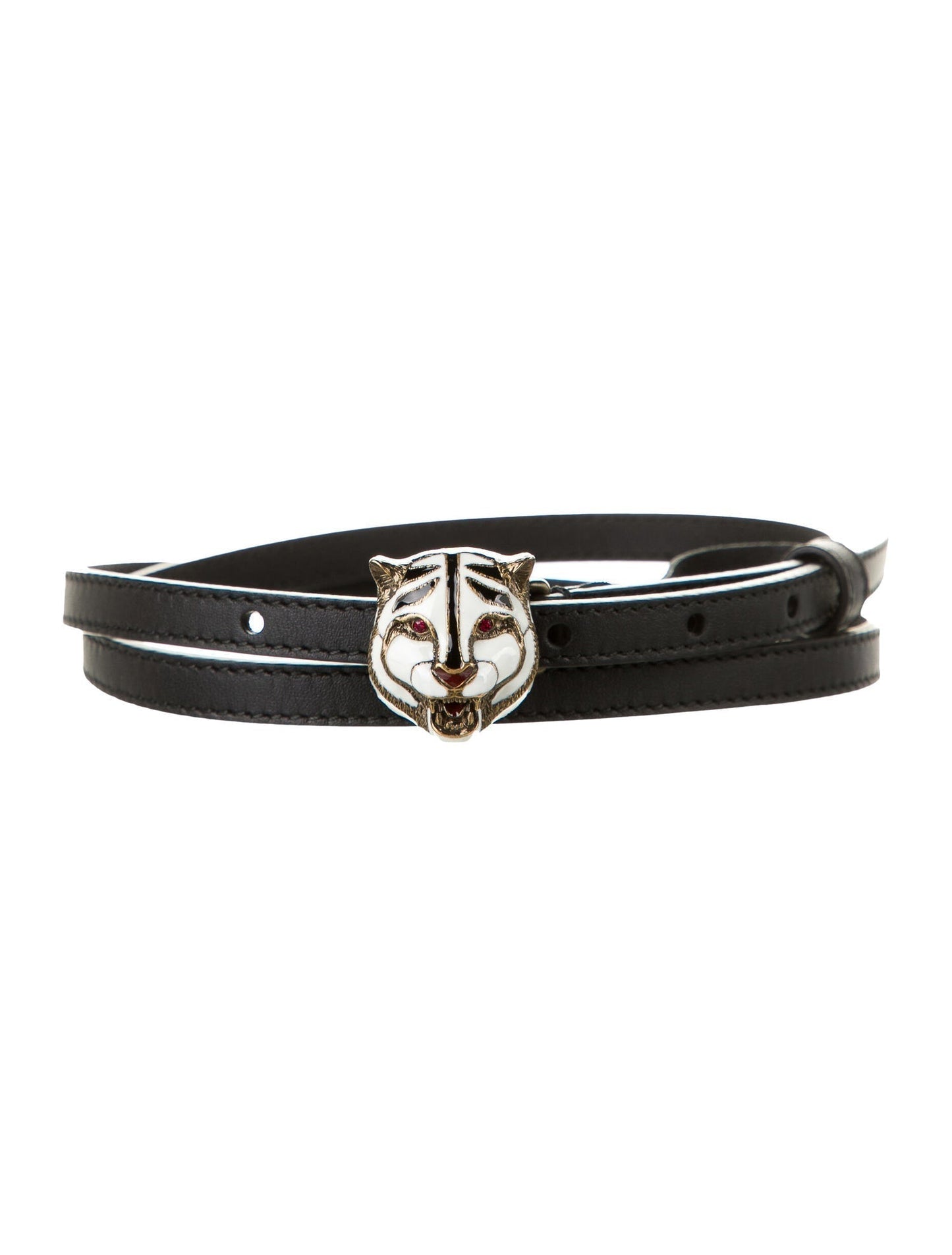 Gucci Ceramic Tiger Clasp Belt in Black