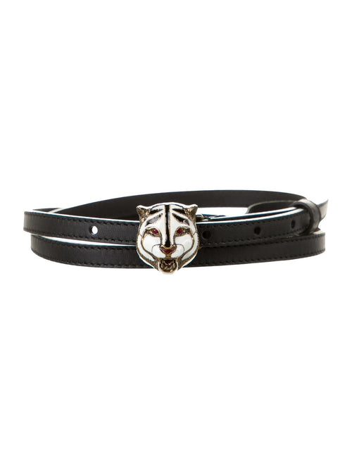 Gucci Ceramic Tiger Clasp Belt in Black