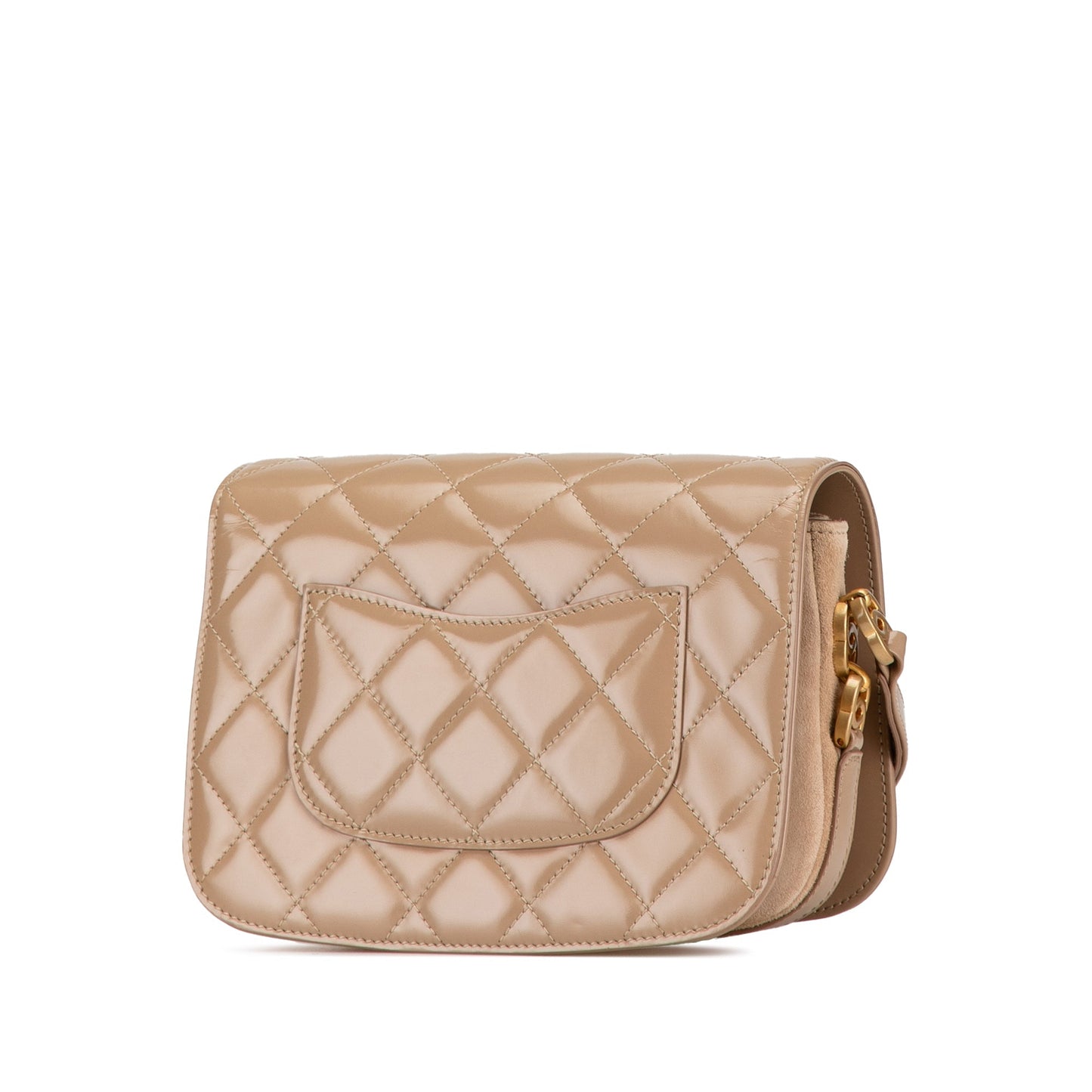 Brown Chanel Mini Shiny Calfskin My Sweet CC Flap Crossbody Bag