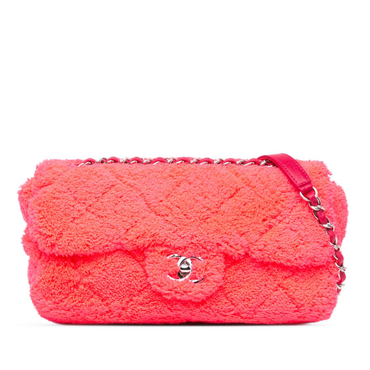 Chanel Sac Medium Quilted Terry Cloth Coco Beach Flap