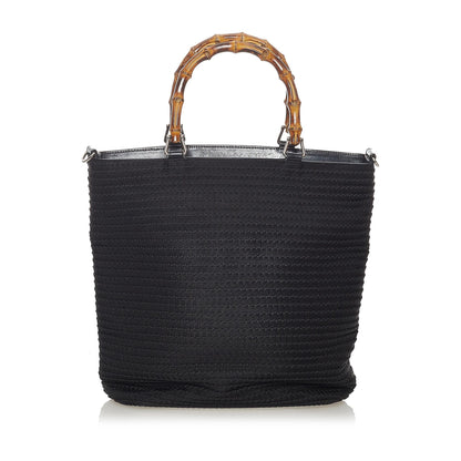 Gucci Bamboo Canvas Satchel (SHG-0VJXo9)