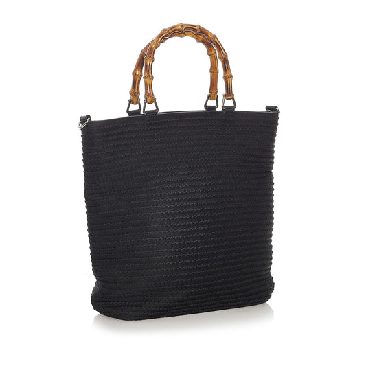 Gucci Bamboo Canvas Satchel (SHG-0VJXo9)