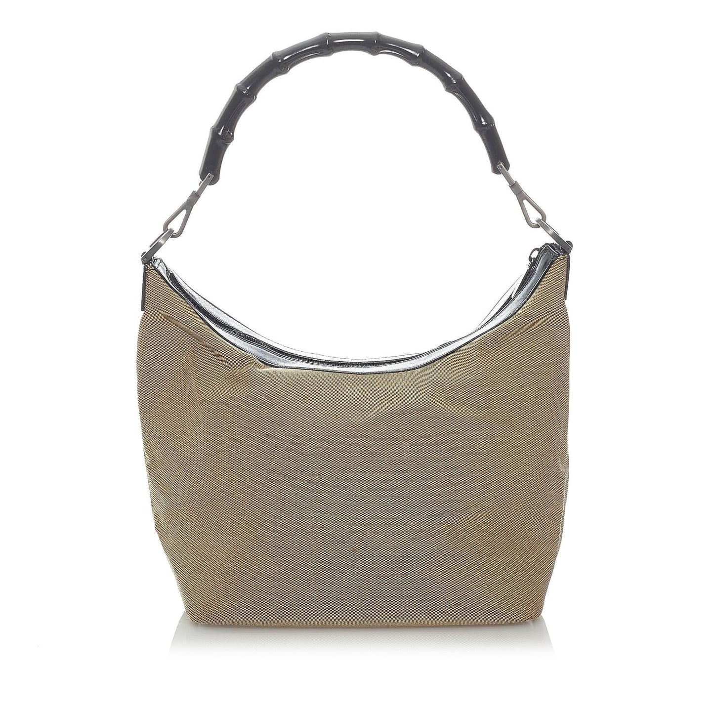 Gucci Bamboo Canvas Shoulder Bag (SHG-UFHCRv)