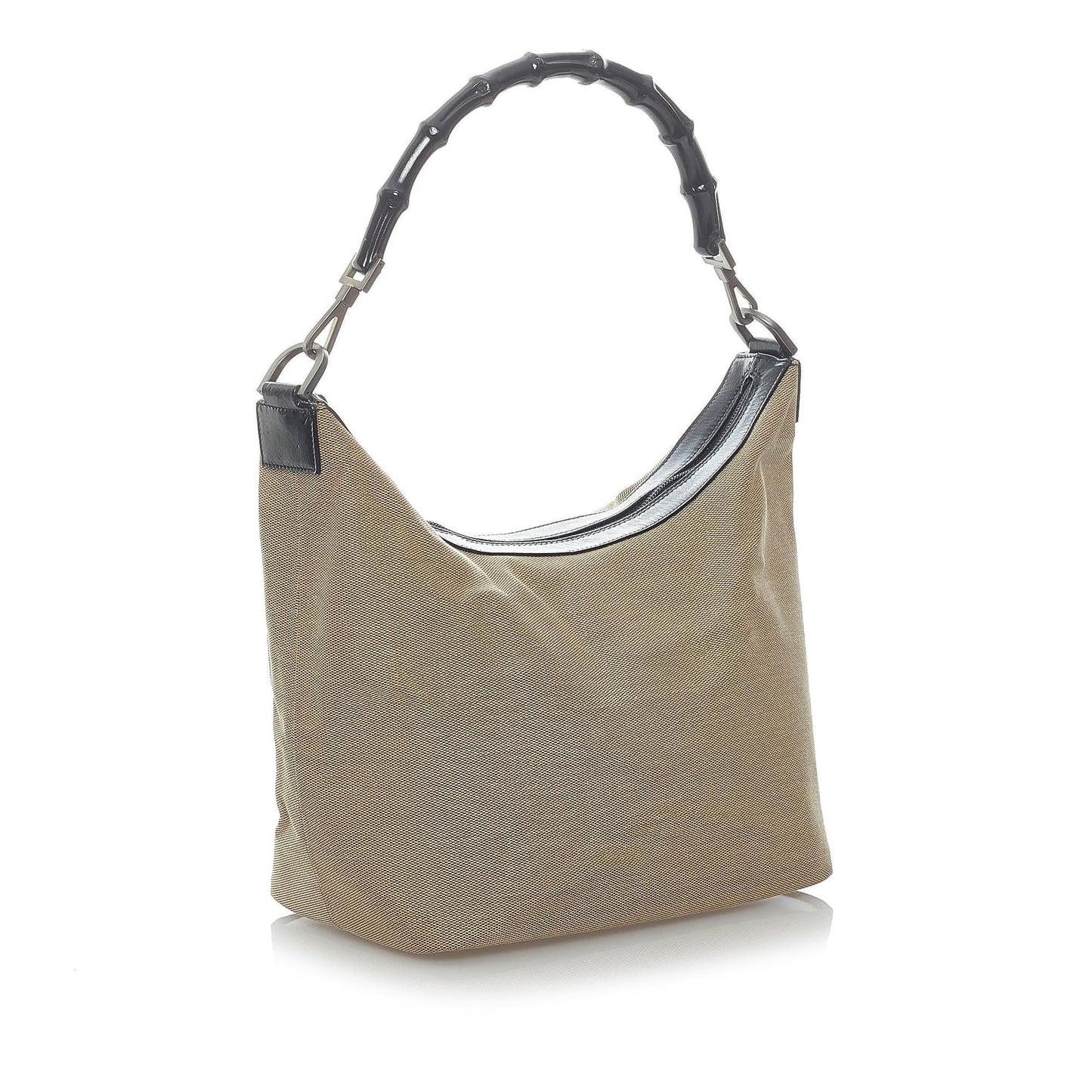 Gucci Bamboo Canvas Shoulder Bag (SHG-UFHCRv)