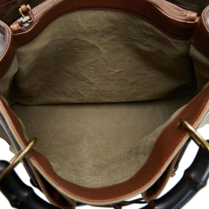 Gucci Bamboo Canvas Tote Bag (SHG-Rl4F7t)