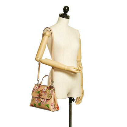 Gucci Bamboo Daily Blooms Leather Satchel (SHG-29395)