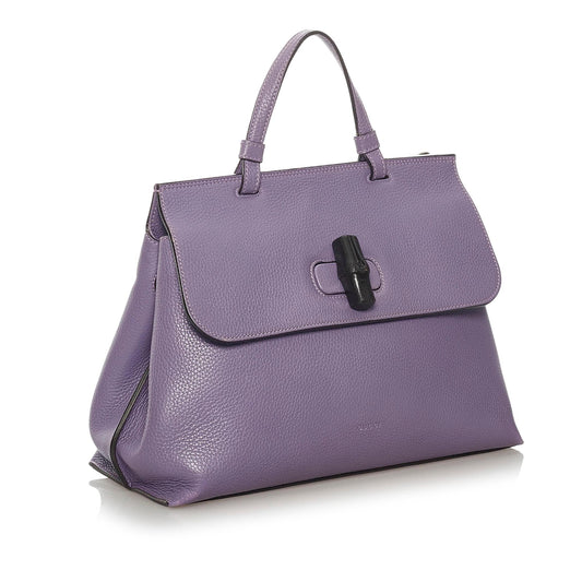 Gucci Bamboo Daily Leather Satchel (SHG-29042)