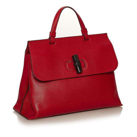 Gucci Bamboo Daily Leather Satchel (SHG-29539)