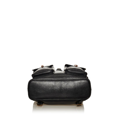 Gucci Bamboo Drawstring Leather Backpack (SHG-29212)