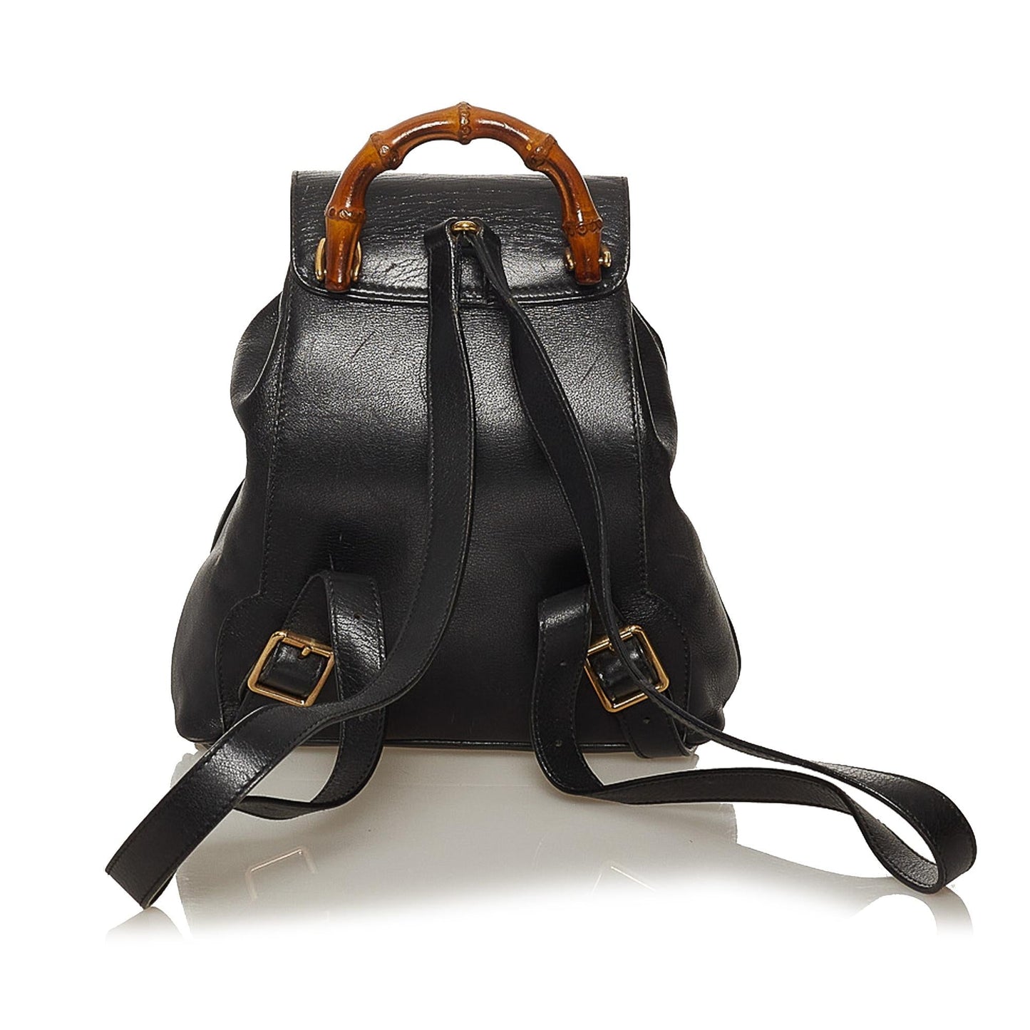 Gucci Bamboo Drawstring Leather Backpack (SHG-29292)