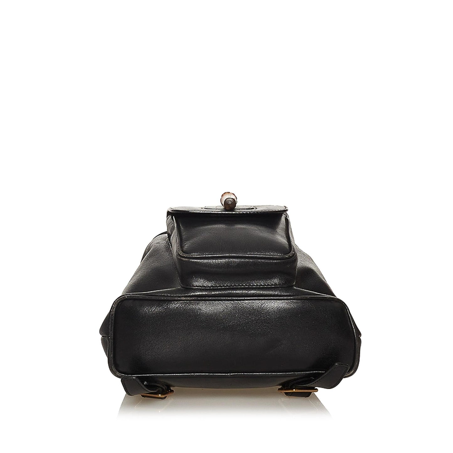 Gucci Bamboo Drawstring Leather Backpack (SHG-29292)