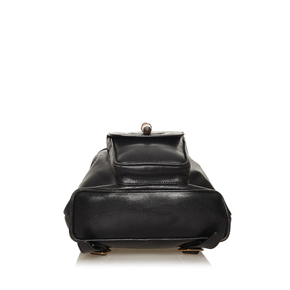 Gucci Bamboo Drawstring Leather Backpack (SHG-29292)