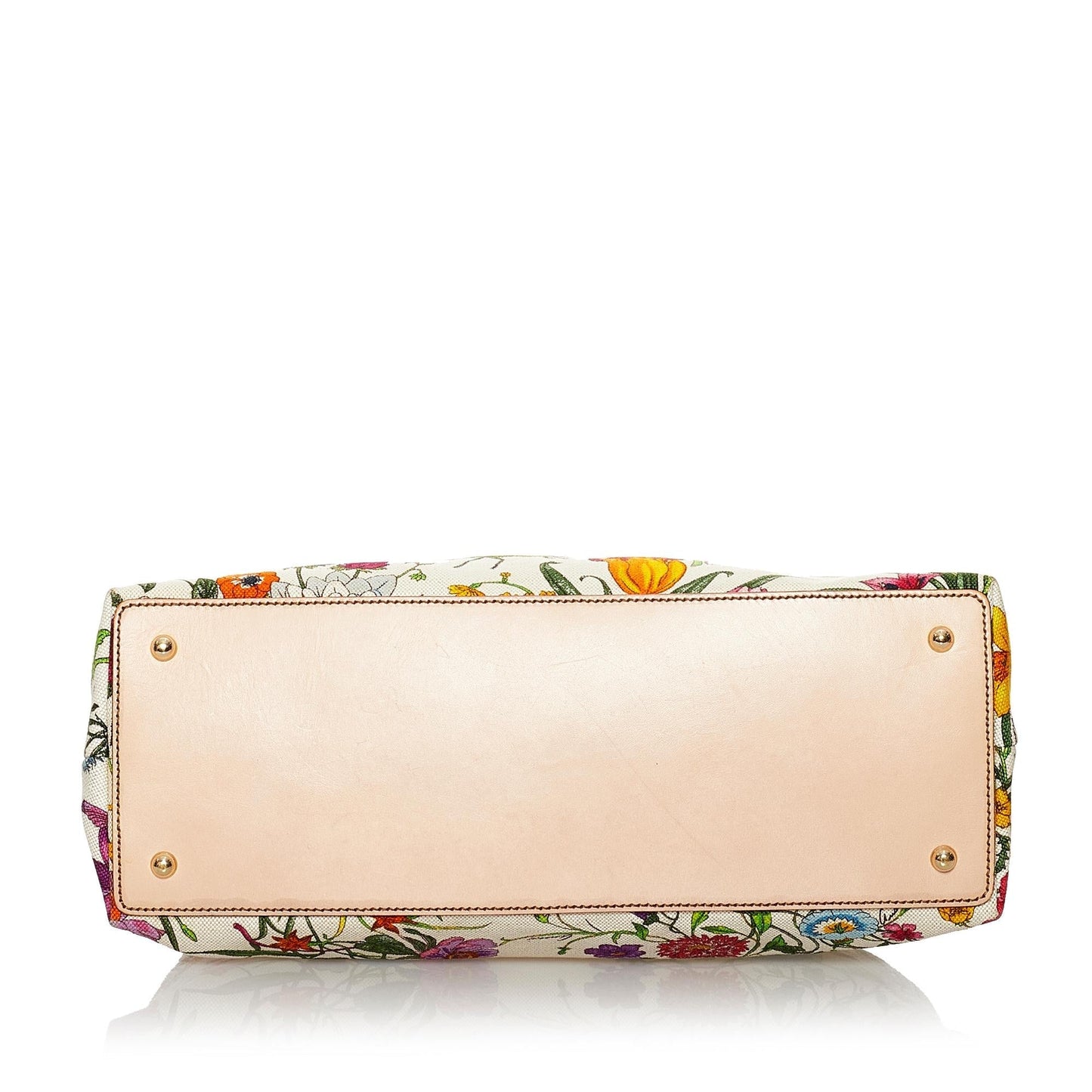 Gucci Bamboo Flora Canvas Handbag (SHG-29764)