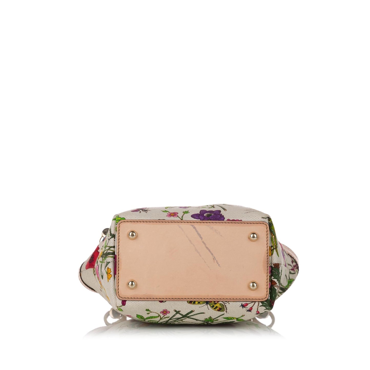 Gucci Bamboo Flora Canvas Handbag (SHG-31128)