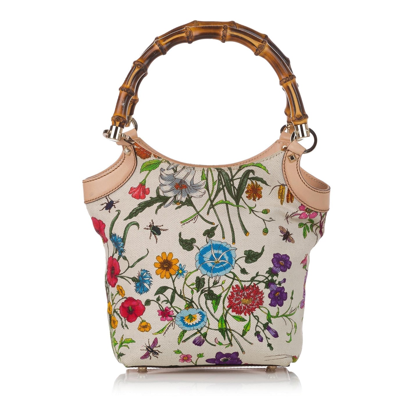 Gucci Bamboo Flora Canvas Handbag (SHG-31128)