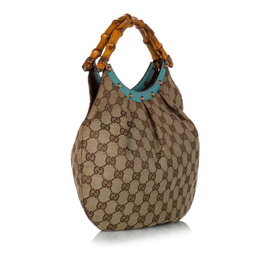 Gucci Bamboo GG Canvas Handbag (SHG-29250)