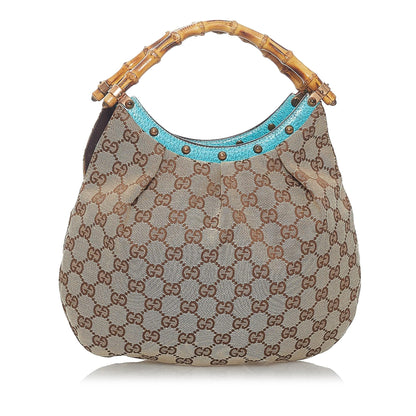 Gucci Bamboo GG Canvas Handbag (SHG-29468)