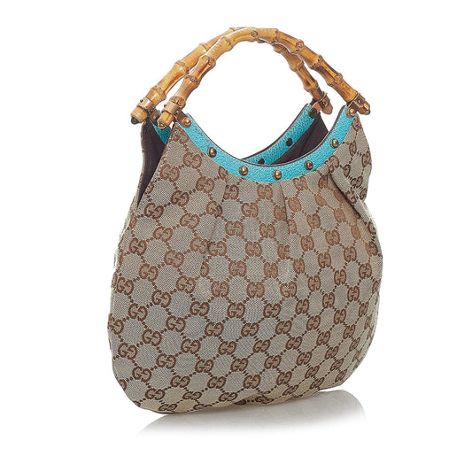 Gucci Bamboo GG Canvas Handbag (SHG-29468)